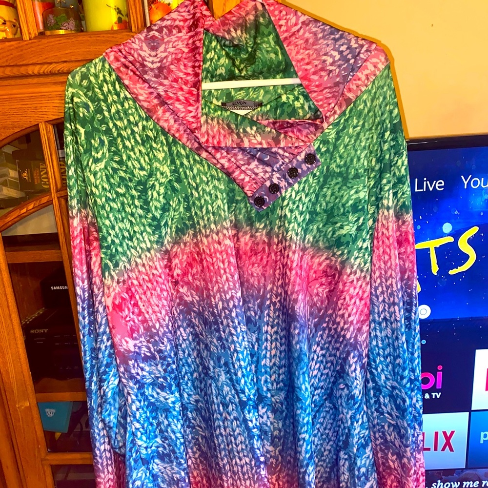 Multi colored Lily cowlneck blouse